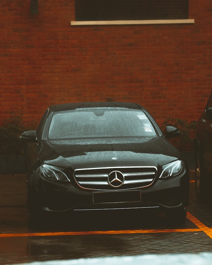 Black Mercedez Benz Parked on a Lot